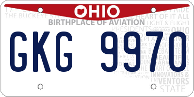 OH license plate GKG9970