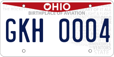 OH license plate GKH0004