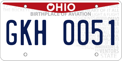 OH license plate GKH0051