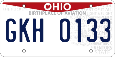 OH license plate GKH0133