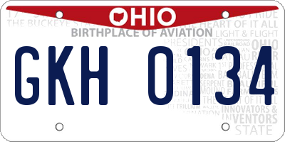 OH license plate GKH0134