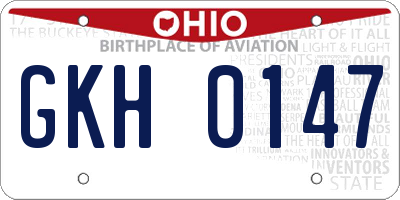 OH license plate GKH0147