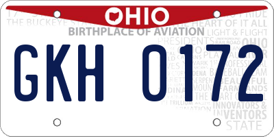 OH license plate GKH0172