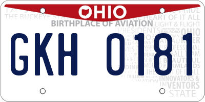 OH license plate GKH0181