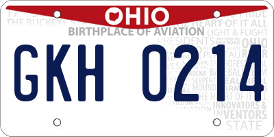 OH license plate GKH0214