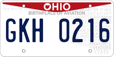 OH license plate GKH0216
