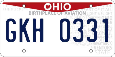 OH license plate GKH0331