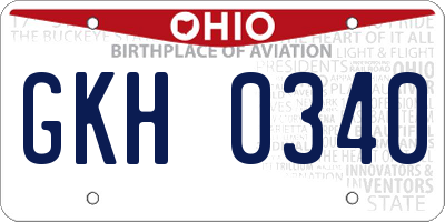 OH license plate GKH0340