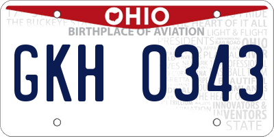 OH license plate GKH0343