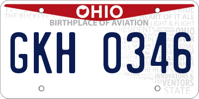 OH license plate GKH0346