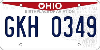 OH license plate GKH0349