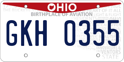 OH license plate GKH0355