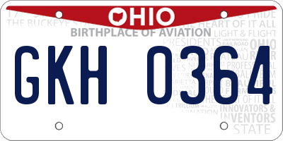 OH license plate GKH0364