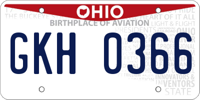 OH license plate GKH0366