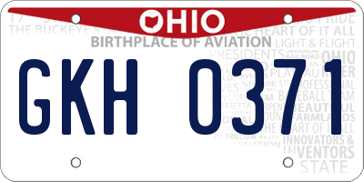 OH license plate GKH0371
