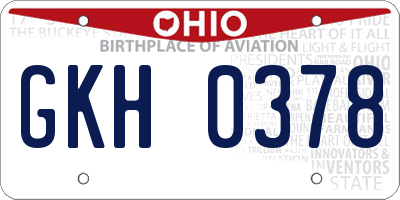 OH license plate GKH0378