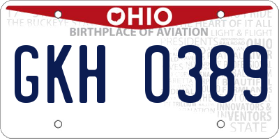 OH license plate GKH0389