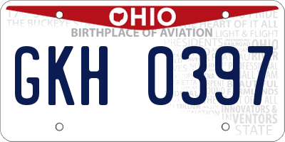 OH license plate GKH0397