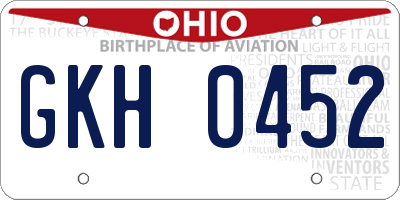 OH license plate GKH0452