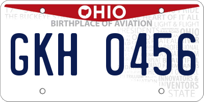 OH license plate GKH0456
