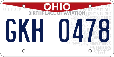 OH license plate GKH0478