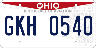 OH license plate GKH0540