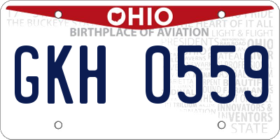 OH license plate GKH0559