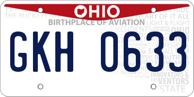 OH license plate GKH0633