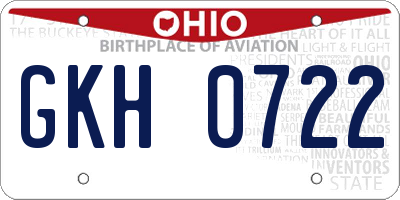 OH license plate GKH0722