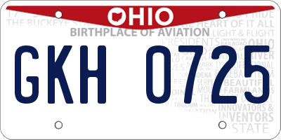 OH license plate GKH0725