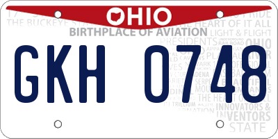 OH license plate GKH0748