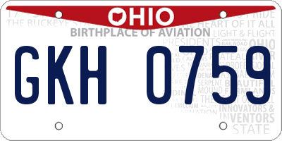 OH license plate GKH0759