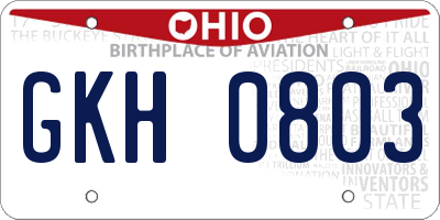 OH license plate GKH0803