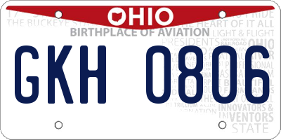 OH license plate GKH0806