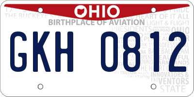 OH license plate GKH0812