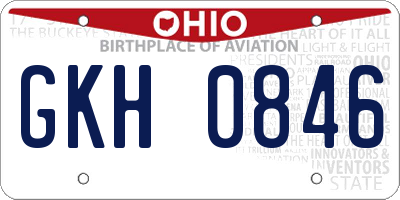 OH license plate GKH0846