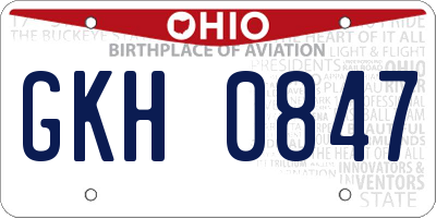 OH license plate GKH0847