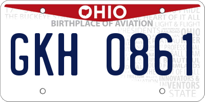 OH license plate GKH0861