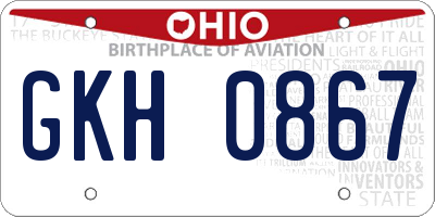 OH license plate GKH0867