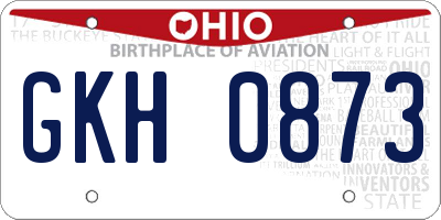 OH license plate GKH0873