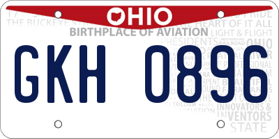 OH license plate GKH0896