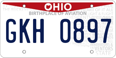 OH license plate GKH0897