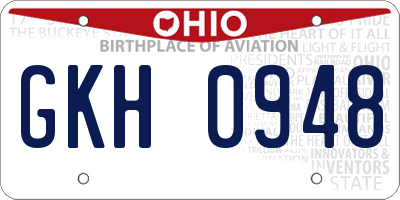 OH license plate GKH0948