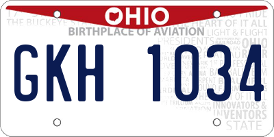 OH license plate GKH1034