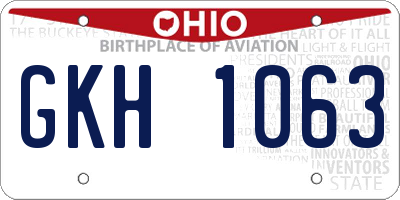 OH license plate GKH1063