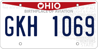 OH license plate GKH1069