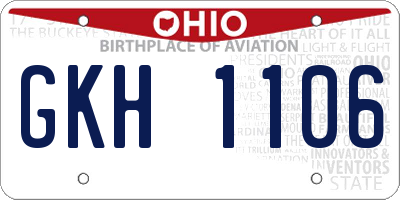 OH license plate GKH1106