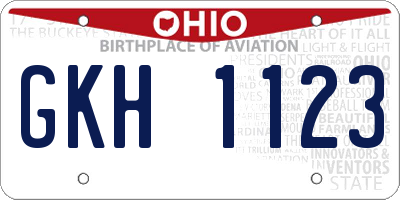 OH license plate GKH1123