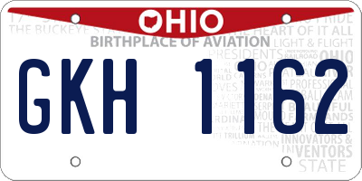 OH license plate GKH1162