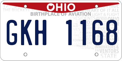 OH license plate GKH1168